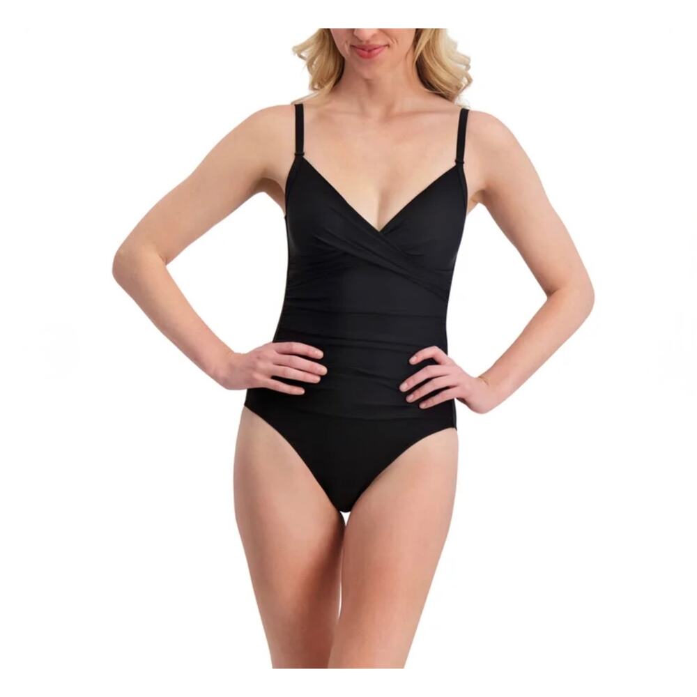 DKNY One-Piece Swimsuit Great For Paddle Boarding Size XS Black NWT